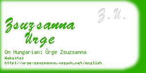 zsuzsanna urge business card